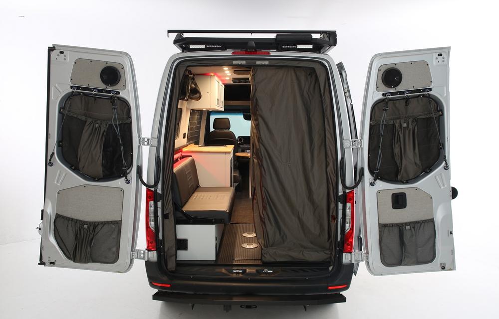 2019+ Sprinter Van Fabric, Rear Door Window Stuff Bag