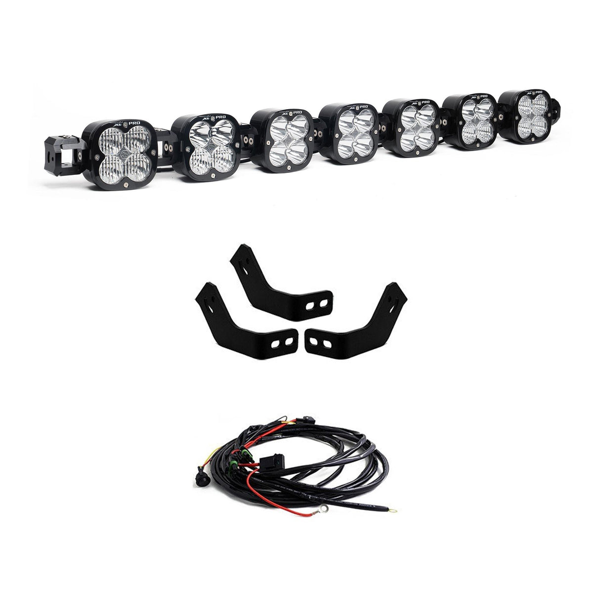 Toyota 7XL Pro Linkable Roof Light Bar Kit For Prinsu Rack 10-24 4Runner 07-14 FJ Cruiser 05-23 Tacoma 07-21 Tundra (Multi-Pattern Clear) Baja Designs