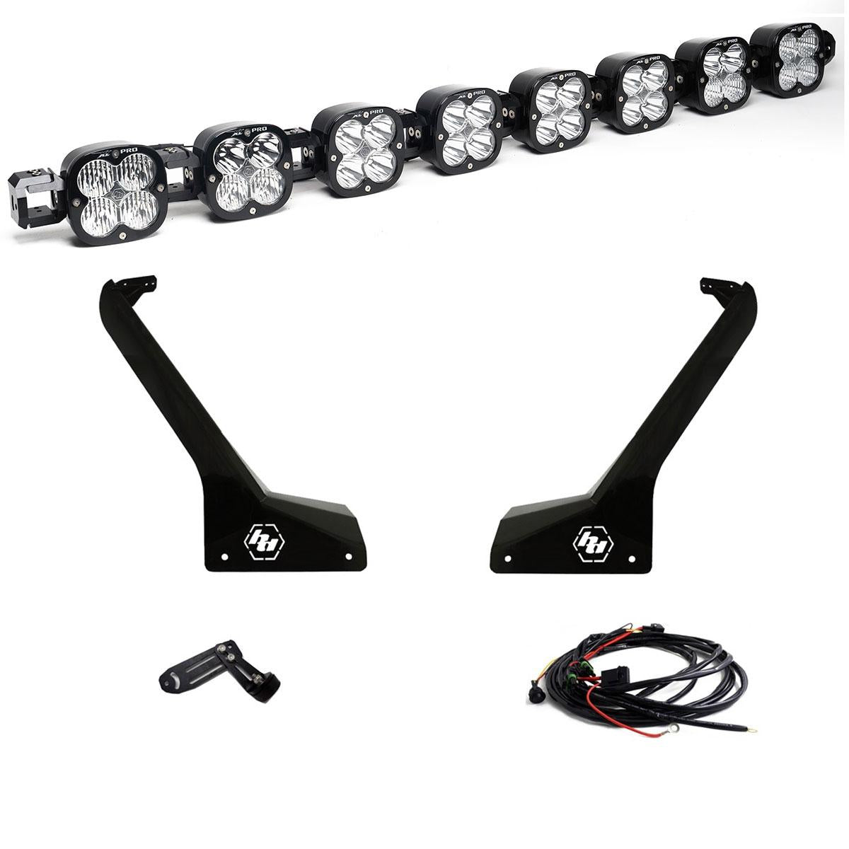 XL Pro Linkable Roof Mount Kit 20-26 Gladiator / 18-26 Wrangler JL (Multi-Pattern Clear Toggle Wiring) Baja Designs