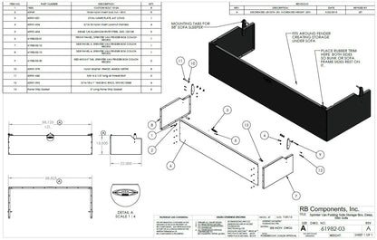 Sofa Storage Box, 58", Deep