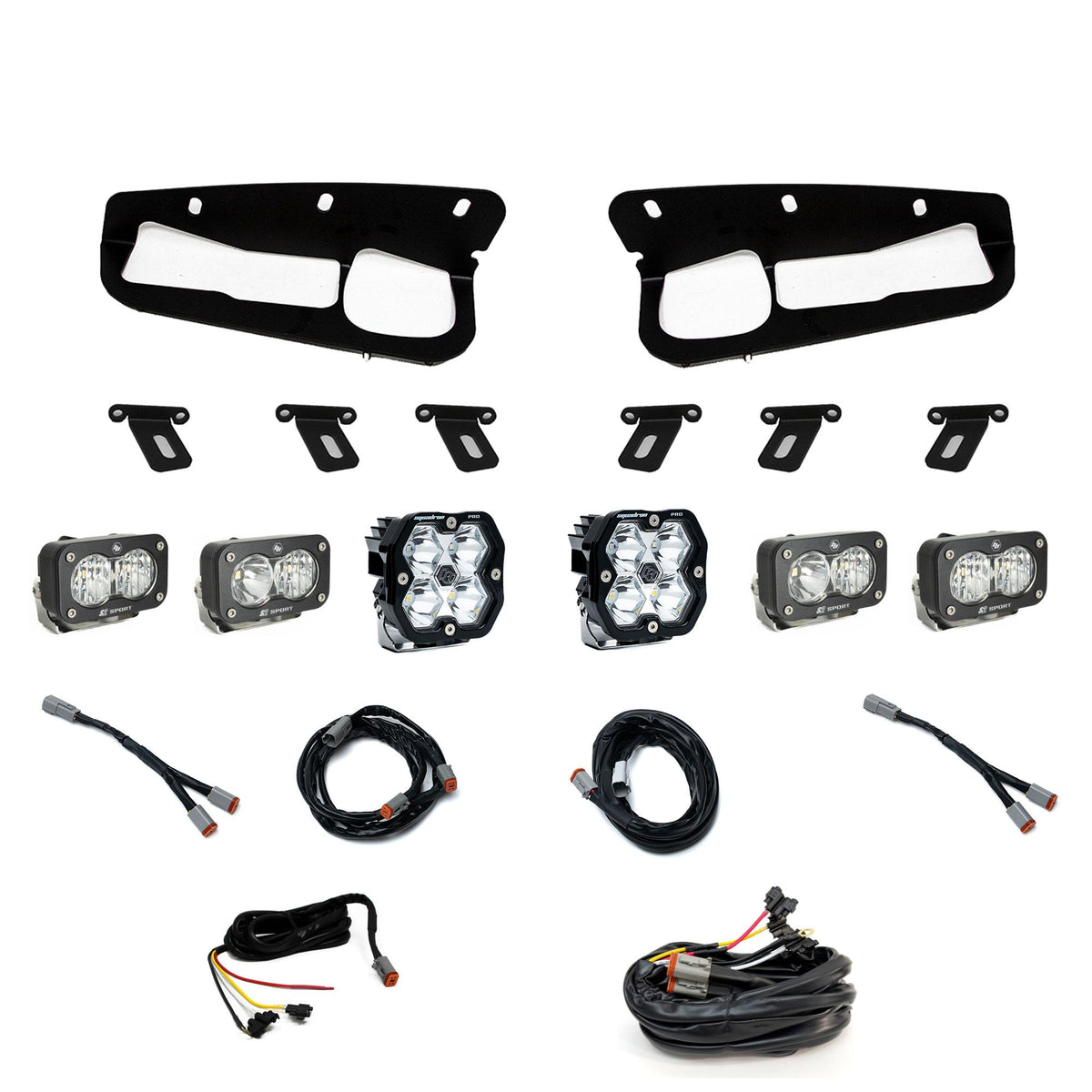 Squadron 2.0 Pro/Dual S2 Sport Fog Pocket Light Kit Ford 2021-27 Bronco 2022-24 Bronco Raptor w/ Steel Bumper Upfitter Baja Designs