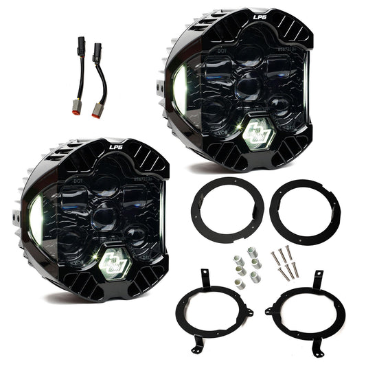 DOT LP6 LED Headlight Kit Jeep 2018-2025 Wrangler JL 2020-2025 Gladiator JT w/LED Headlights (White) Baja Designs