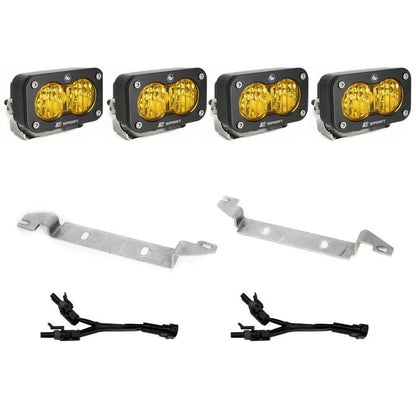 S2 Sport Fog Pocket Kit - 22-Present Toyota Tundra (Wide Cornering; Baja Amber) Baja Designs