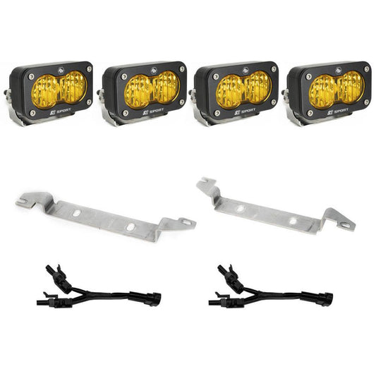 S2 Sport Fog Pocket Kit - 22-Present Toyota Tundra (Wide Cornering; Baja Amber) Baja Designs