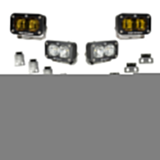 S2 SAE Baja Amber/S2 Sport Fog Pocket Kit Fits 21-On Ford Raptor Baja Designs