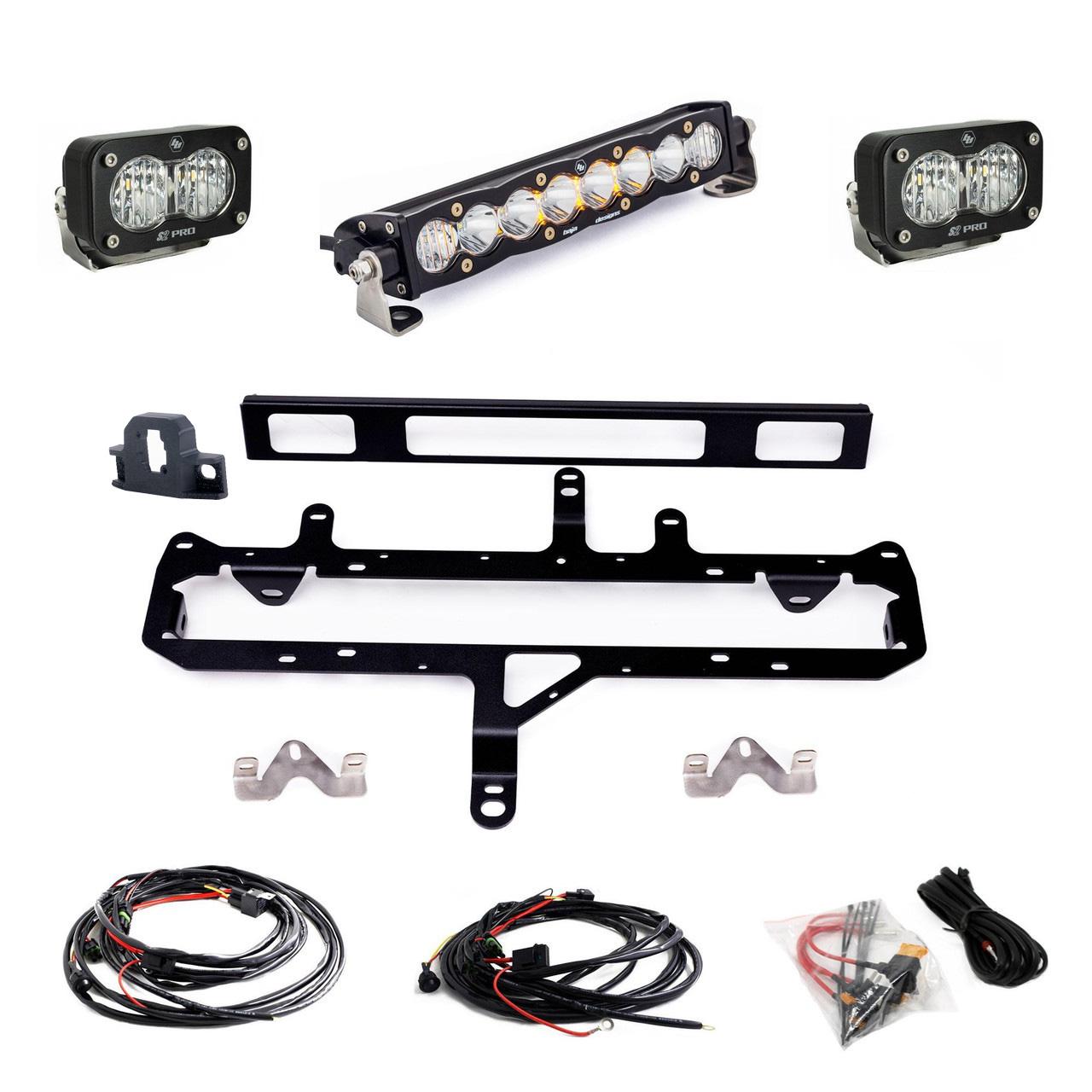 Toyota S8 10 inch Light Bar S2 Pro Grille Conversion Light Kit 2024-On Toyota Tacoma Clear Baja Designs