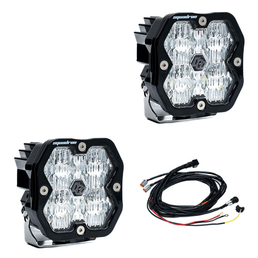 Squadron 2.0 Sport Black LED Auxiliary Light Pod Pair Universal Clear Wide Cornering Baja Designs