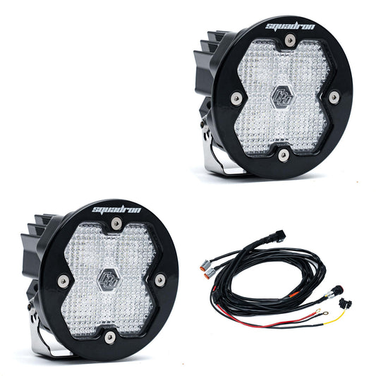 Squadron-R 2.0 Sport Black LED Auxiliary Light Pod Pair Universal Clear Work/Scene Baja Designs