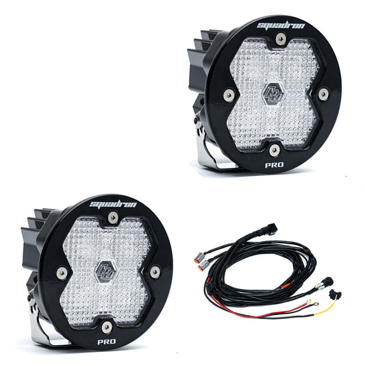 Squadron-R 2.0 Pro Black LED Auxiliary Light Pod Pair Universal Clear Work/Scene Baja Designs