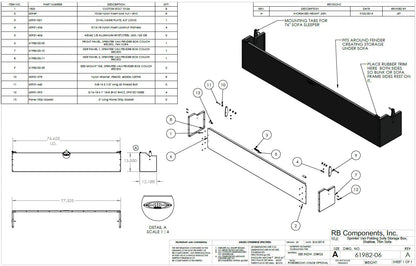 Sofa Storage Box, 76", Shallow