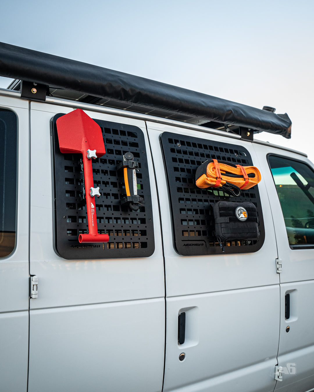 Ford E350 Passenger Side Window GRIDS (Left Barn Door).
