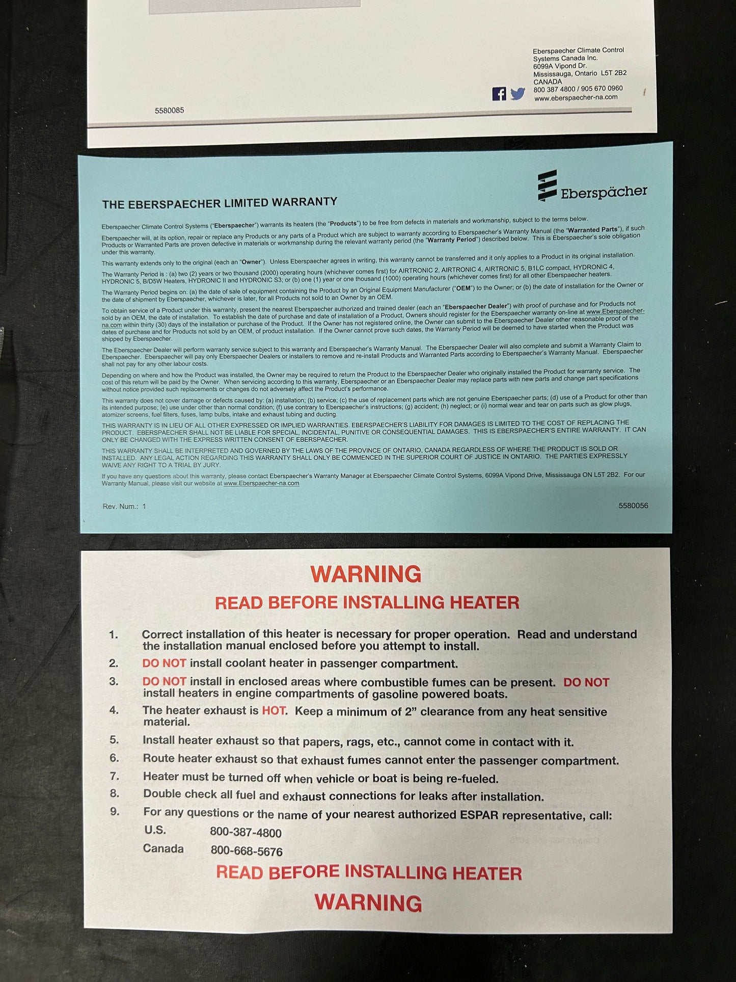 Espar AS3 D2L 12V Heater- Full Kit (Diesel)