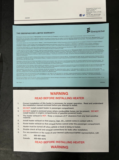Espar AS3 D2L 12V Heater- Full Kit (Diesel)