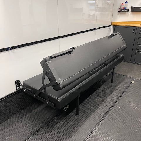 58" Retro Sofa Sleeper - Black Carbon Fiber Vinyl