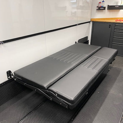58" Retro Sofa Sleeper - Black Carbon Fiber Vinyl