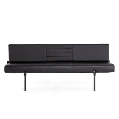 76" Retro Sofa Sleeper - Black Carbon Fiber Vinyl