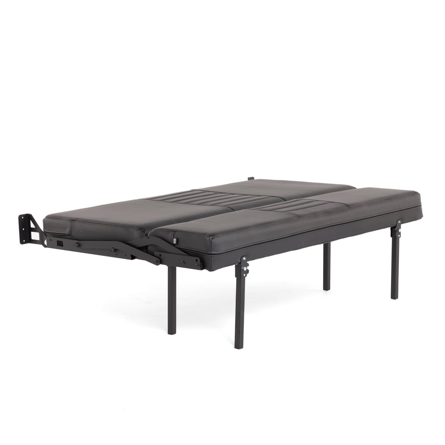 76" Retro Sofa Sleeper - Black Carbon Fiber Vinyl