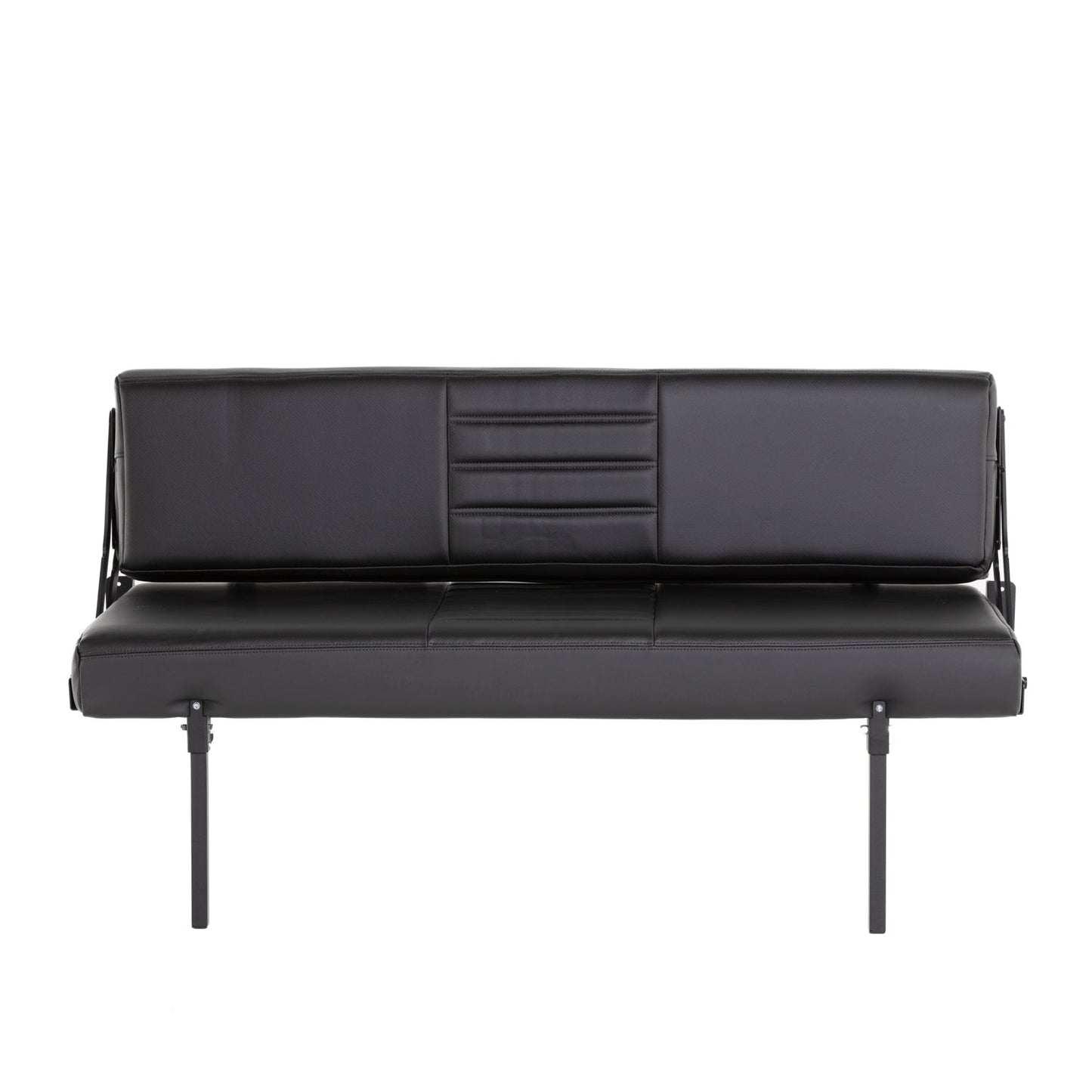 58" Retro Sofa Sleeper - Black Carbon Fiber Vinyl