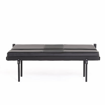 58" Retro Sofa Sleeper - Black Carbon Fiber Vinyl