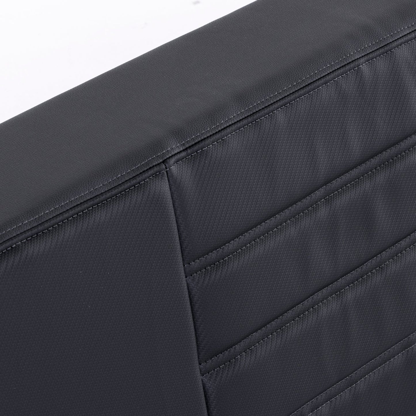 76" Retro Sofa Sleeper - Black Carbon Fiber Vinyl