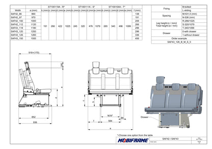 MobiFrame SAF42/43 Seat Bed