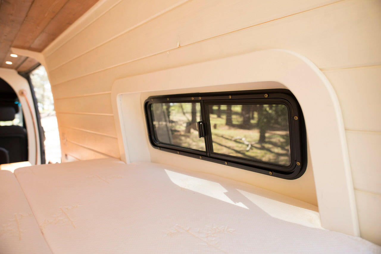 Flares allow for the bed to be installed sideways, maximizing interior space.