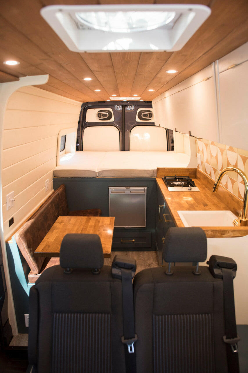 Increase interior usable space with the bed placed sideways.