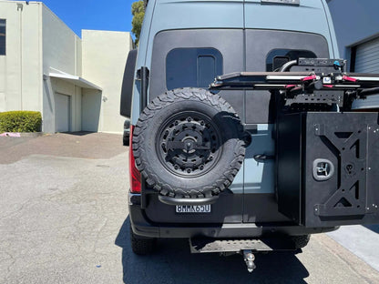 Expedition Rear-Mounted Aluminum Tire Carrier for 2019+ Sprinter Vans