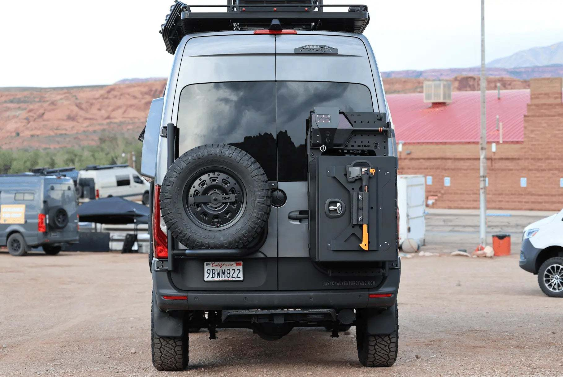 Expedition Rear-Mounted Aluminum Tire Carrier for 2019+ Sprinter Vans